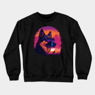 german shepherd in sunglasses Crewneck Sweatshirt